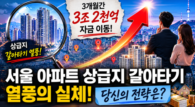  서울 아파트 상급지 갈아타기 열풍의 실체: 단기간 3조 2천억 자금 이동, 당신의 전략은?