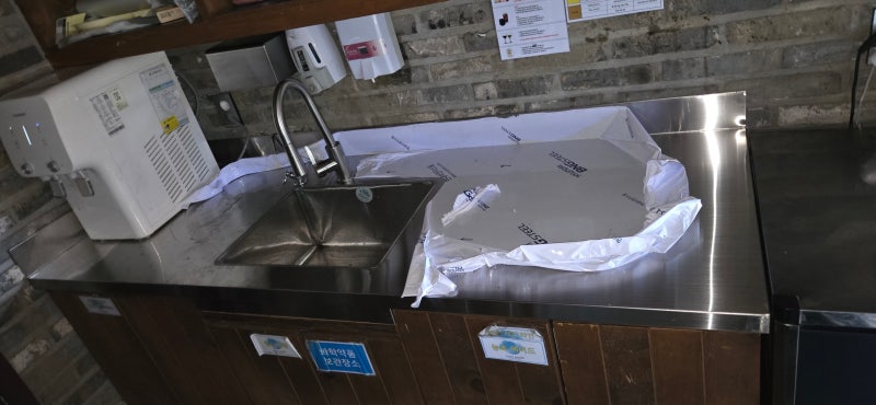 울산 경남 스텐 상판제작, 나무상판 교체 현장