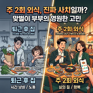  주 2회 외식... 사치일까요 필수일까요?