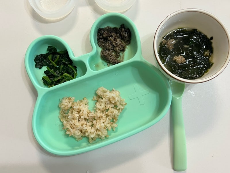 돌아기 미역국 레시피 무염에 가깝게 만들기 (아기 소고기 미역국)
