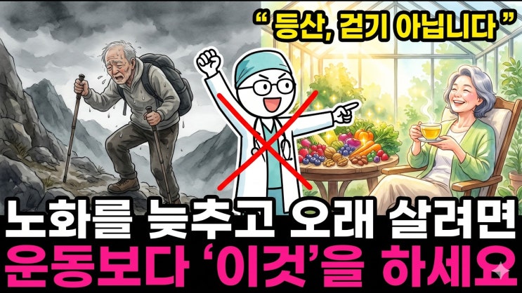  노화를 늦추고 오래 살려면운동보다 '이것'을 하세요" 등산, 걷기 아닙니다 "
