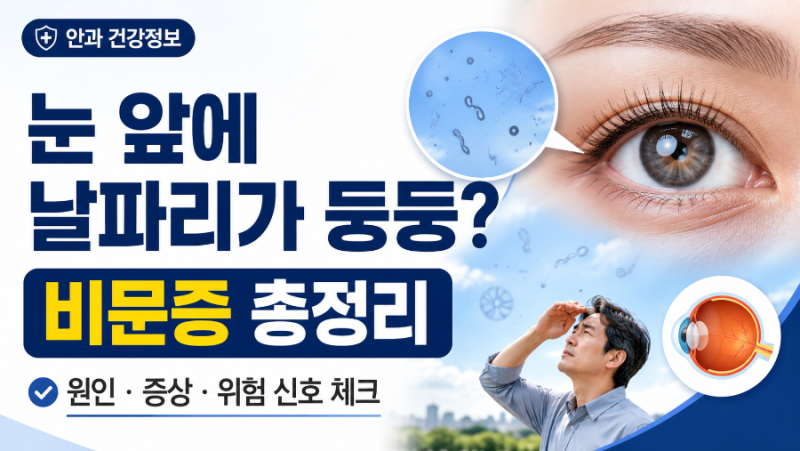[건강] 눈 앞에 날파리가 둥둥? 비문증 원인부터 꼭 알아야 할 위험 신호까지 총정리