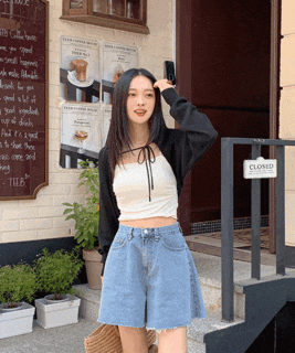  러브썸크롭 리본 볼레로 가디건 - 4컬러 레이어드 필수템