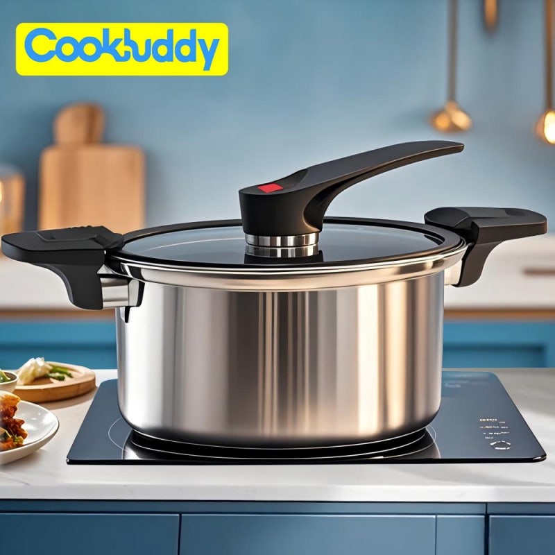 인기 많은 저압냄비추천 CookBuddy 진공저압냄비 압력솥 스텐 인덕션겸용 2-4인용 진공냄비, 1개....