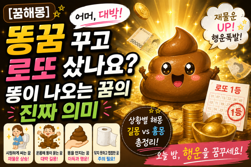 [꿈해몽] "어머, 대박!" 똥꿈 꾸고 로또 샀나요? 똥이 나오는 꿈의 진짜 의미