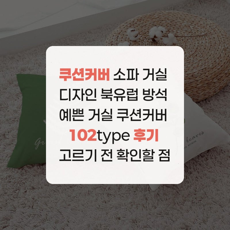 쿠션커버 소파 거실 디자인 북유럽 방석 예쁜 거실 쿠션커버 102type 후기 고르기 전 확인할 점
