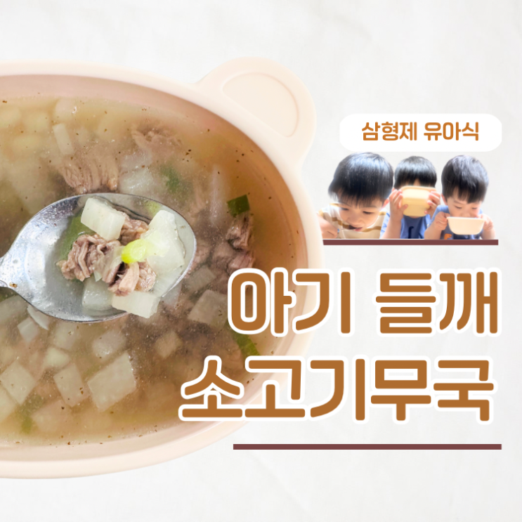  유아식 국 추천 부드럽고 고소한 들깨 소고기 무국 레시피