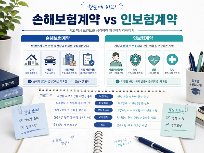 손해보험과 인보험, 시험에서는 이렇게 구분하세요