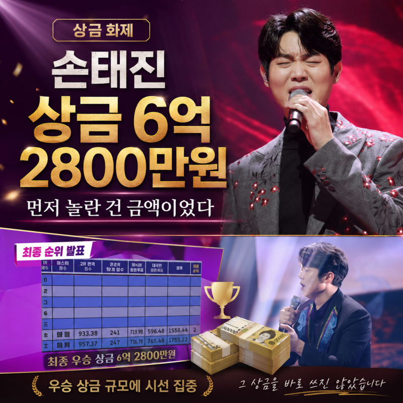 손태진 상금 6억 2800만원, 반전세에서 전세 이사까지 이어진 실수령액 4억 사용처