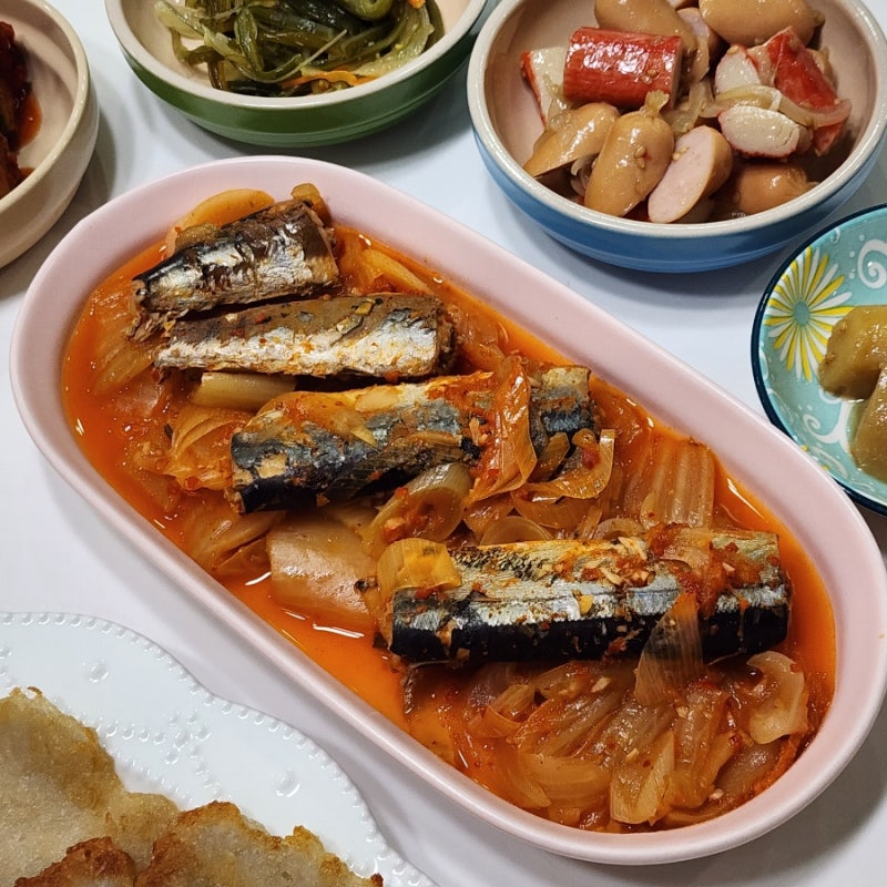 꽁치통조림찌개 간단 재료 꽁치 김치찌개 레시피