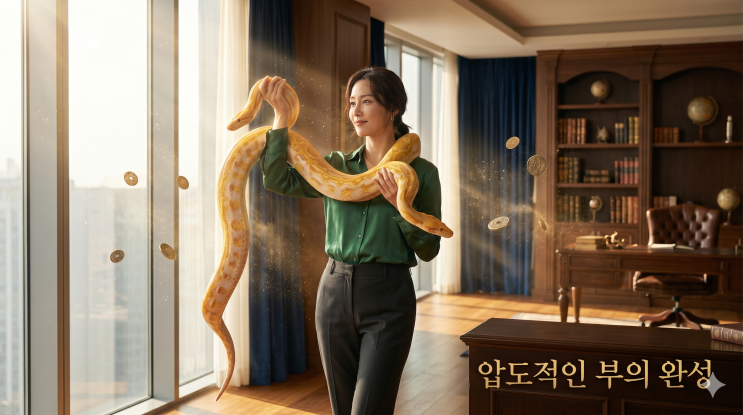 뱀 꿈 해몽, 거대한 황금 구렁이가 내 몸을 칭칭 감았다면 오늘 당장 신규 투자처를 확인하십시오 (재물운 폭발)