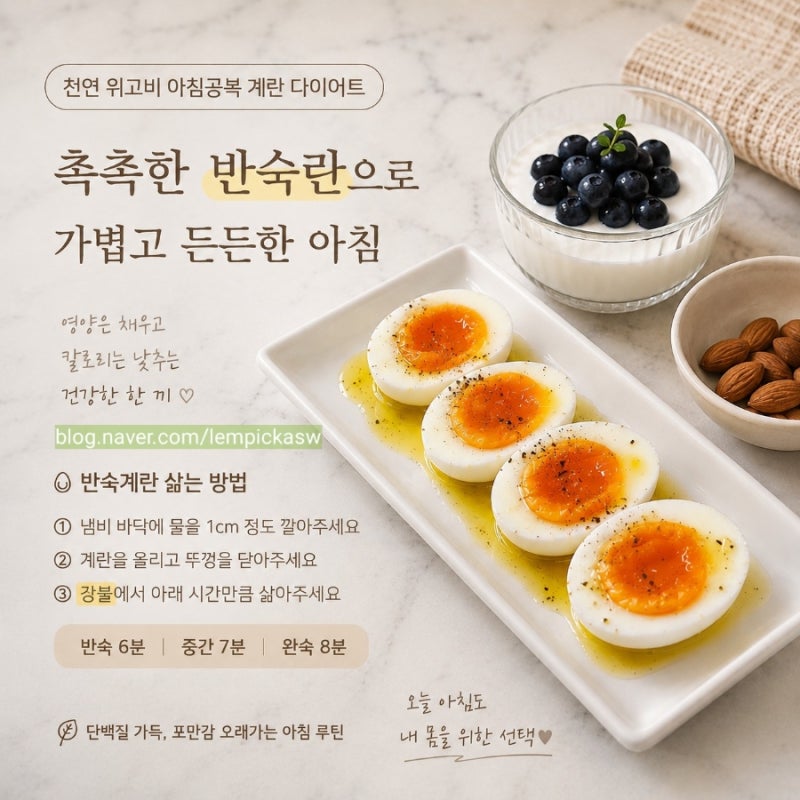 계란 공복 다이어트 천연위고비 안효섭 반숙 계란 삶기 리뷰