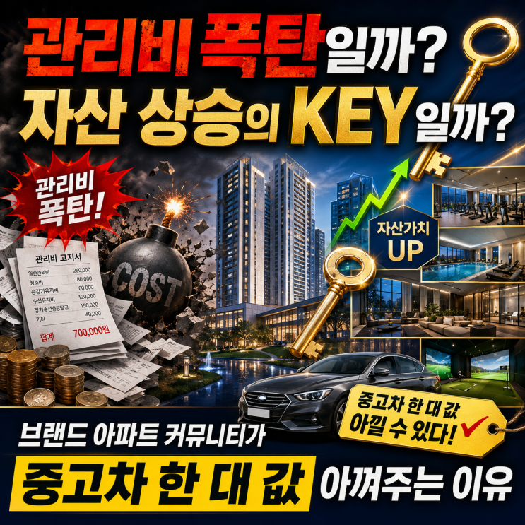  관리비 폭탄일까, 자산 상승의 키(Key)일까? 브랜드 아파트 커뮤니티가 중고차 한 대 값 아껴주는 이유