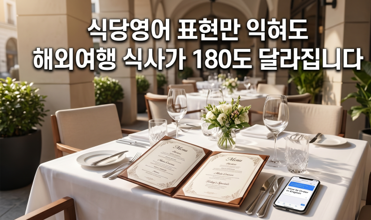 식당영어 표현만 익혀도 해외여행 식사가 180도 달라집니다