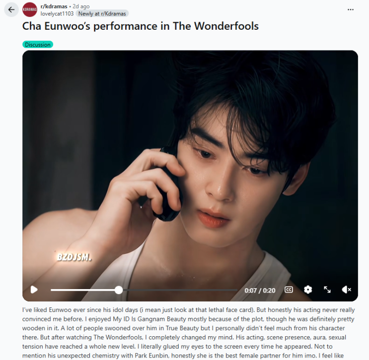  차은우 비주얼+연기력 폼 미쳤다! '더 원더풀스' 해외 찐팬들의 극찬 리뷰 (레딧 실제 반응)