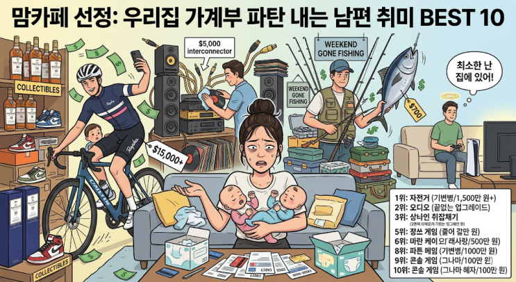  맘카페에서 뽑은 가계부 파탄 내는 남편 취미 1위, 차라리 밤새 플스5를 하라고요?