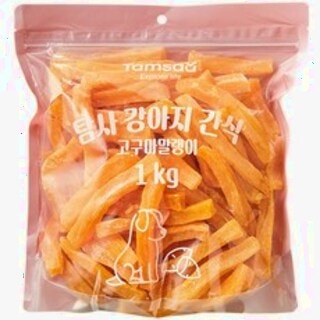  탐사 강아지 고구마말랭이 간식 1kg - 건강한 자연그대로 간식