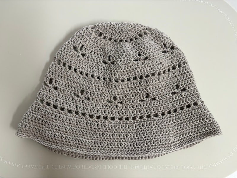 [FO] 코튼필드 실로 뜨는 아기 여름 버킷햇 코바늘 뜨개질 아기 모자뜨기