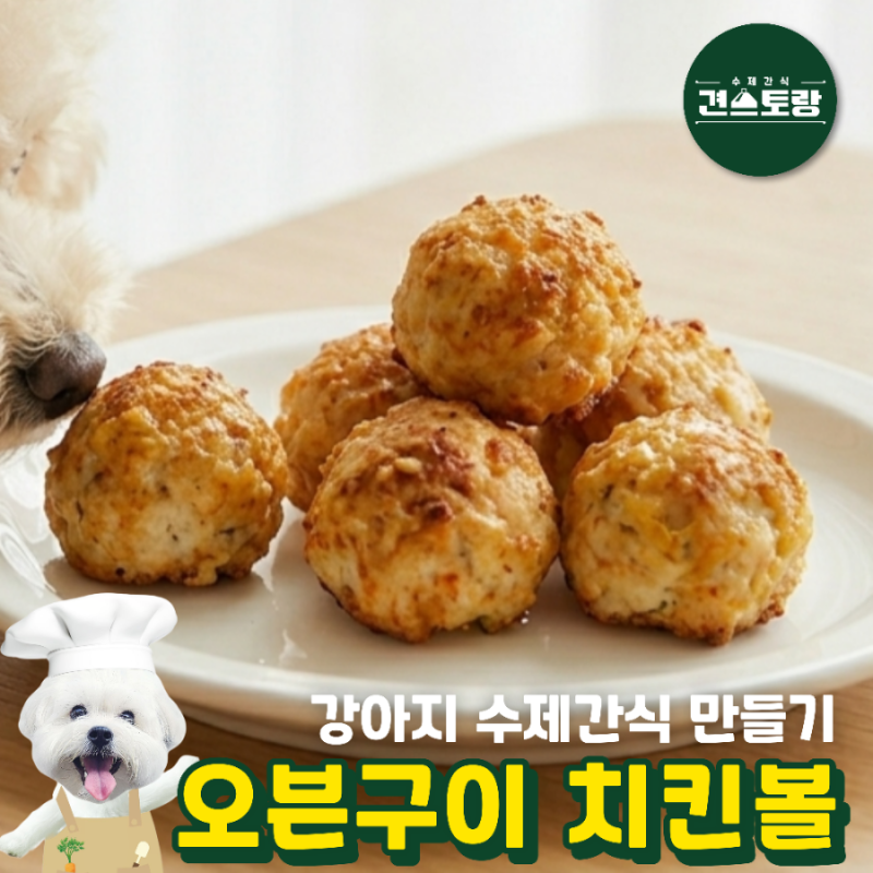 닭가슴살 하나로 끝내는 실패 없는 강아지 수제 간식 치킨볼 레시피