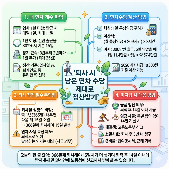  퇴사할 때 남은 연차 수당 제대로 정산받는 방법
