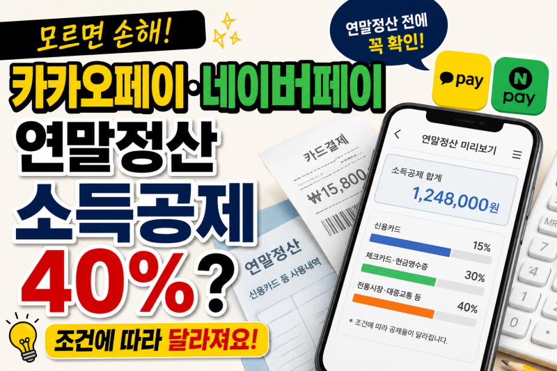 카카오페이·네이버페이 쓰면 연말정산 소득공제 40%?