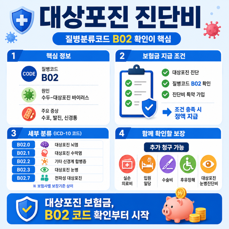 대상포진 진단비만 있는 게 아닙니다. 함께 받을 수 있는 보험금 정리