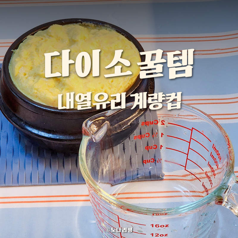 다이소 꿀템 내열유리 계량컵으로 뚝배기 계란찜 만들기