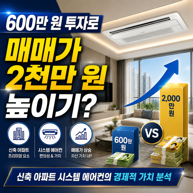  600만 원 투자로 매매가 2천만 원 높이기? 신축 아파트 시스템 에어컨의 경제적 가치 분석
