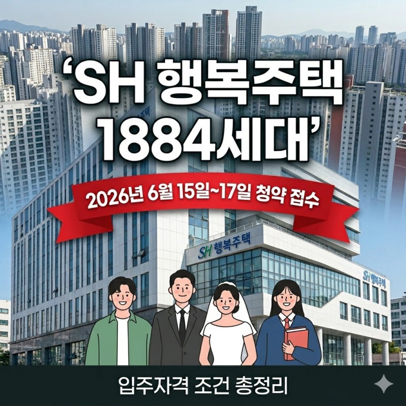 6월 15일 청약 시작! SH 행복주택 1884세대 입주자격·일정·필수서류 총정리