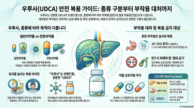 우루사(UDCA) 먹기 전 알아야 할 것 — 부작용·금기·복용 주의