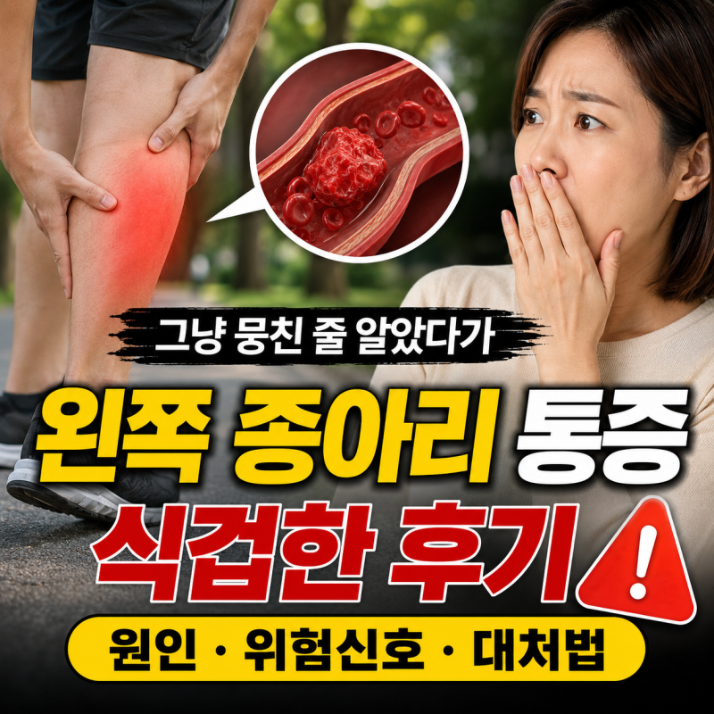왼쪽 종아리 통증, 그냥 뭉친 줄 알았다가 식겁한 후기 (원인·위험신호·대처법)