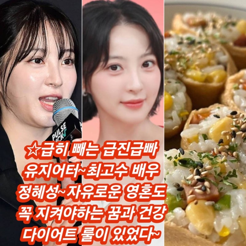 나야 나 알고보니 용수철같은 몸매 변신의 고수 배우 정혜성 성공기 다이어트 운동 식단 비....