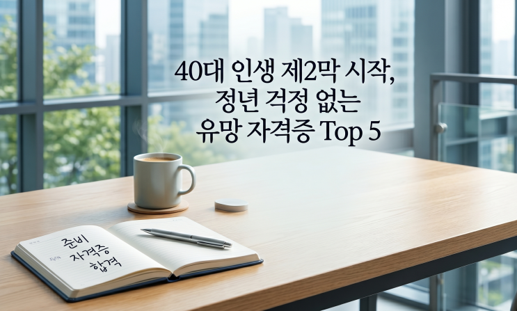  40대 인생 제2막 시작, 정년 걱정 없는 유망 자격증 Top 5