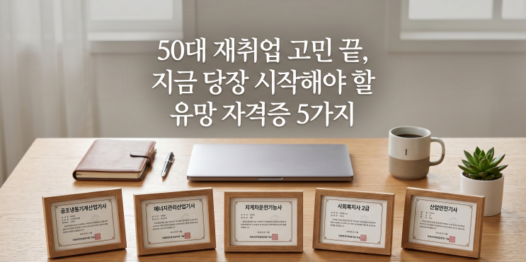  50대 재취업 고민 끝, 지금 당장 시작해야 할 유망 자격증 5가지