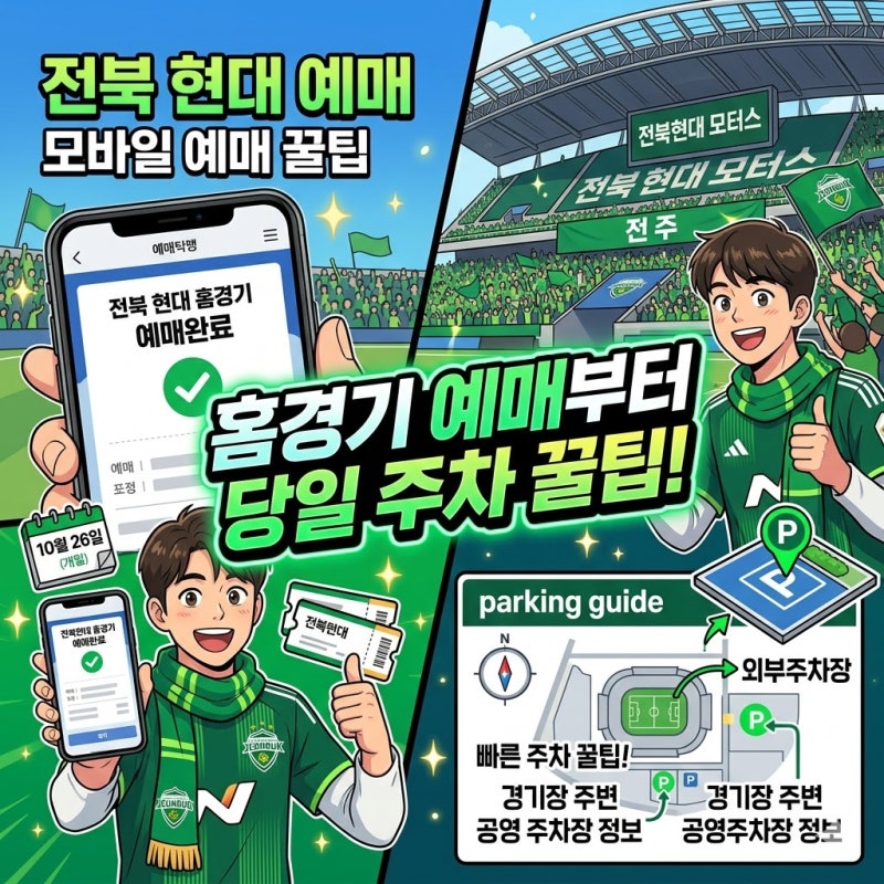 [전주성 직관 가이드] 전북 현대 모터스 홈경기 예매부터 당일 주차 꿀팁까지!