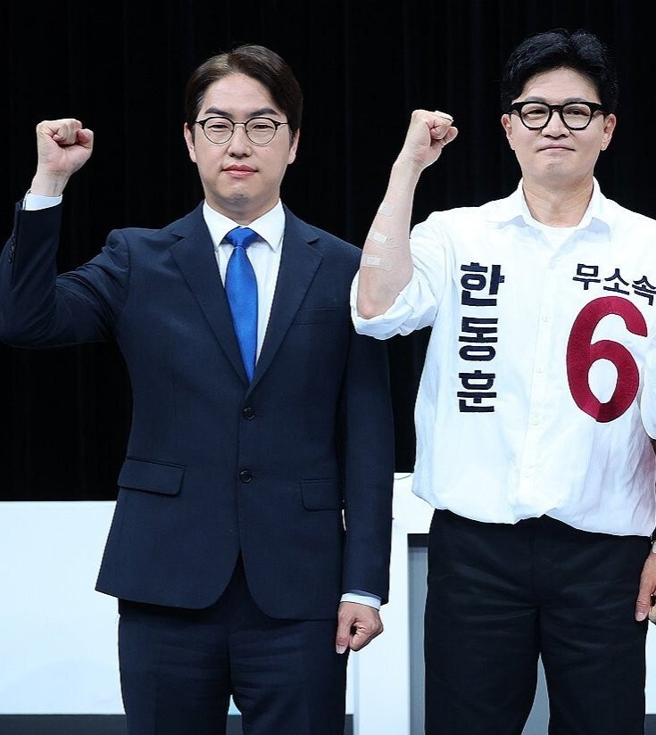 "부산 북구갑 여론조사 지지율" 더불어민주당 하정우 vs 무소속 한동훈 6% 포인트 차 초접전, ....