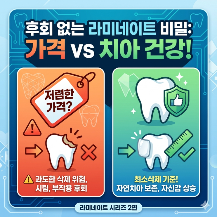  라미네이트 비용과 치아 삭제량의 비밀! 저렴한 가격보다 먼저 따져야 할 실패 없는 핵심 기준 5가지