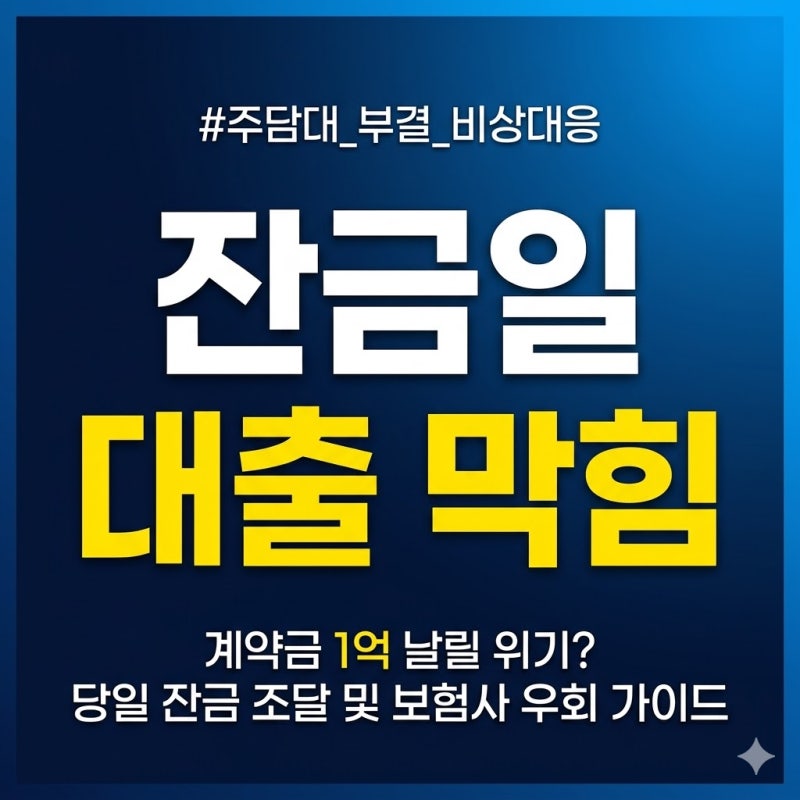 잔금일 대출 막힘 발생 시 시점별 긴급 대응 타임라인 및 보험사 주택담보대출 활용 가이드