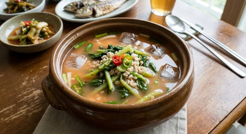 얼갈이 열무김치담그는법, 보리쌀 양이 맛을 가릅니다