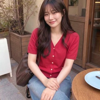  [N배송] 로엠 올데이 브이넥 반팔 가디건 RMCKG25R99 - 데일리 레이어드 필수템