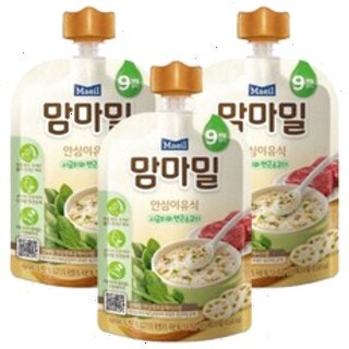 맘마밀 안심 이유식 9개월부터 시금치연근소고기 100g 3개 - 엄마가 선택한 영양 균형