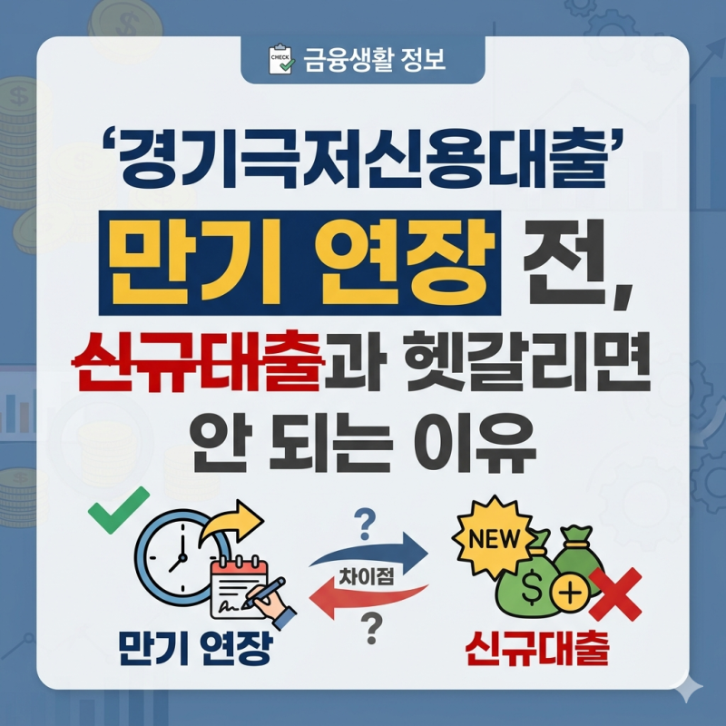 경기극저신용대출 만기 연장 전, 신규대출과 헷갈리면 안 되는 이유
