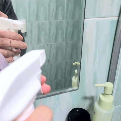 [다이소 살림템] 요석·석회 제거제 후기 ✨ 욕실 거울 하얀 물때 청소 전후 비교