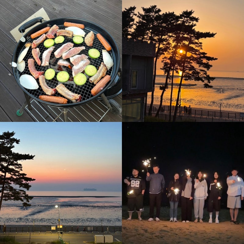 [오션뷰 바베큐 펜션추천] 인천 영흥도 대가족여행 ‘코코펜션’ 룸컨디션과 바베큐장 상세....