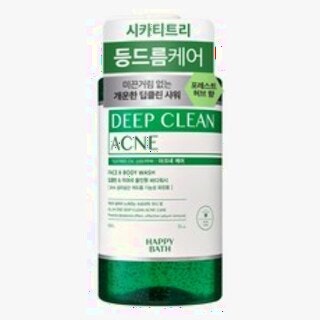  해피바스 딥클린 티트리 아크네 케어 올인원 바디워시 - 향기로운 여드름 케어 대용량