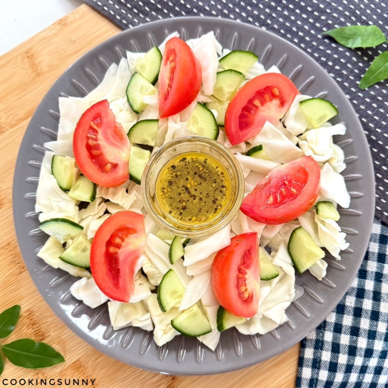 상큼해서 정말 맛있고 몸이 가벼워지는 양배추 토마토 오이 올리브유 샐러드 만들기 건강다....