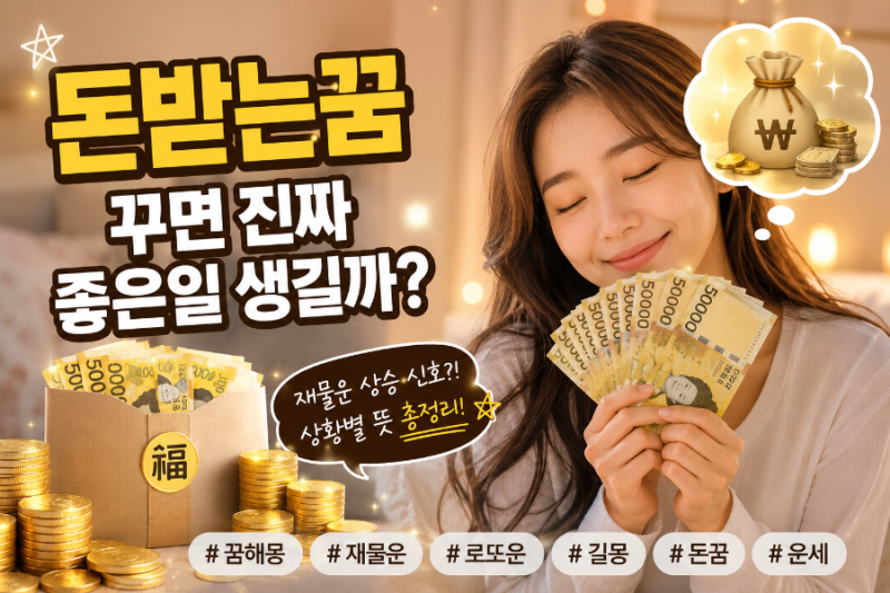돈받는꿈 꾸면 진짜 좋은일 생길까