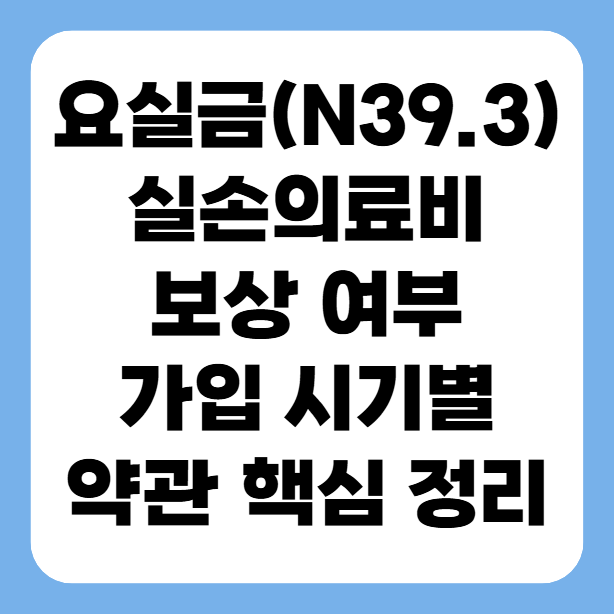 요실금 실손의료비 보상 여부와 가입 시기별 약관 핵심 정리