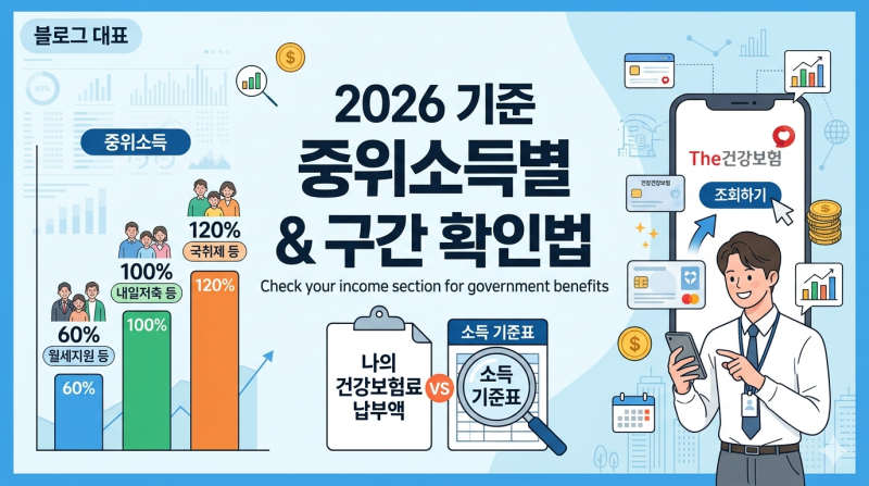 직장인 필수! 기준 중위소득별 건강보험료 및 나의 구간 확인법