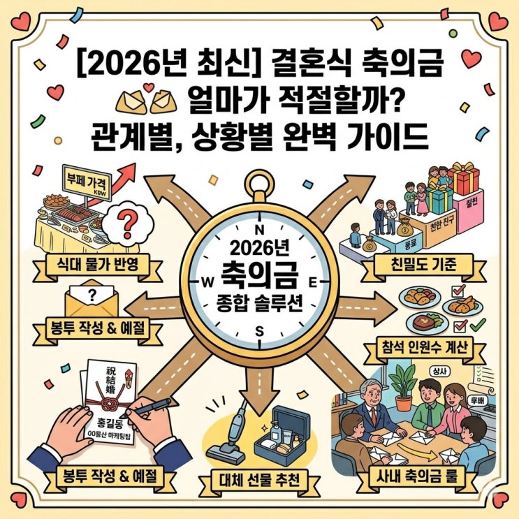  [2026년 최신] 결혼식 축의금 얼마가 적당할까? 식대 물가 반영한 관계별 적정 액수 총정리